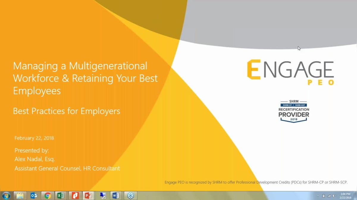February 2018 HR Webinar - Retaining Your Best Employees: Managing a Multigenerational Workforce