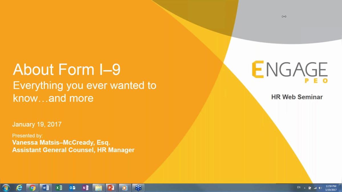 January 2017 HR Webinar: About the New Form I-9