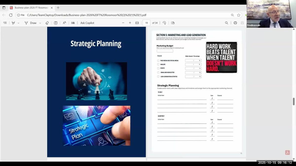 Business Planning 2026 Part 2 w/Fred Nassab (10-15-25)