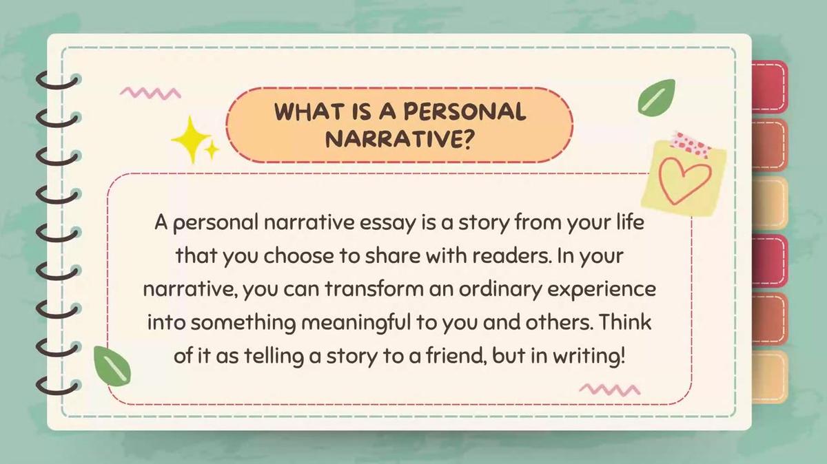 Parts of a Personal Narrative