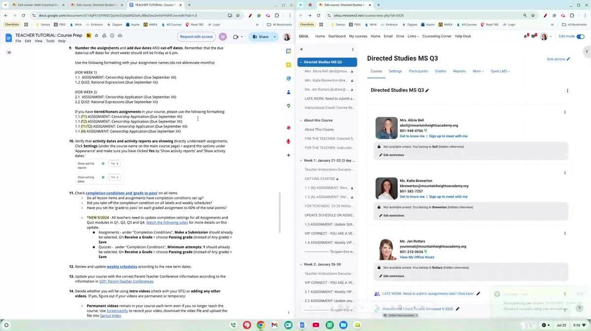 Adjust Due Dates, Cut-off Dates, and Group Overrides