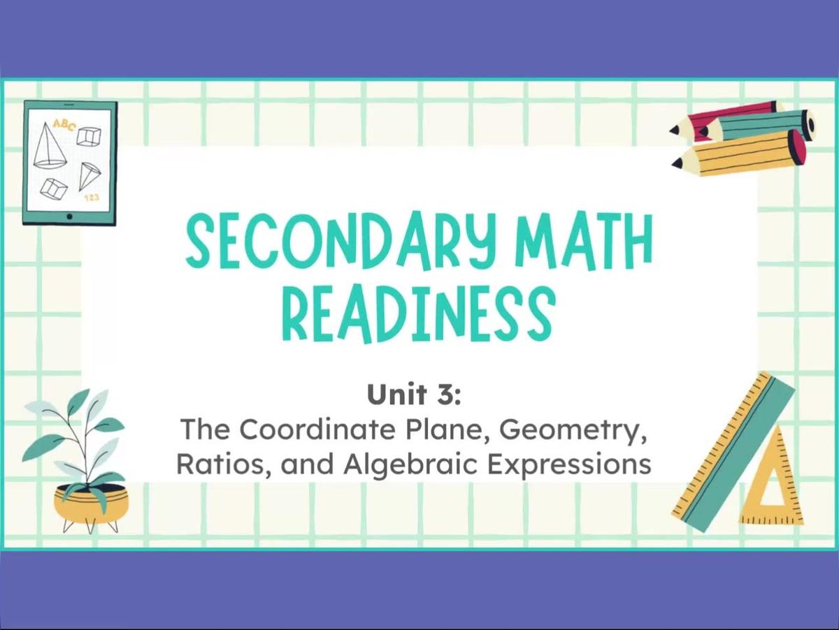 3.1 Introduction to the Coordinate Plane - SMR