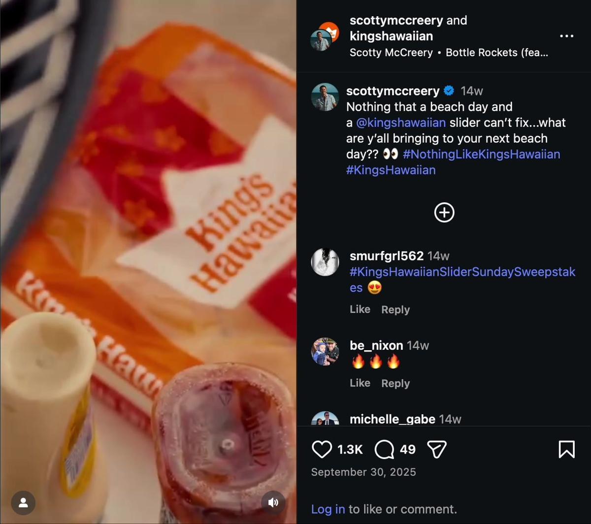 King's Hawaiian - Scotty McCreery - Bottle Rockets - Instagram Post
