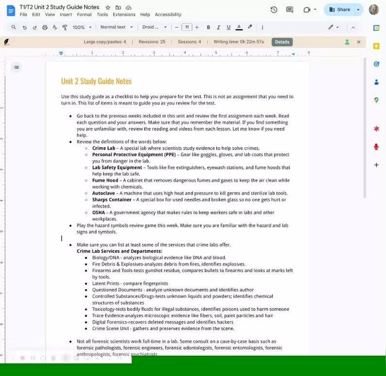 T1_T2 Unit 2 Study Guide Notes - Google Docs - Screencastify - October 22, 2025 6_20 PM