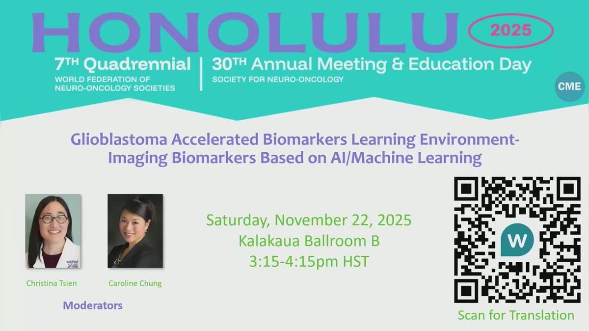 Glioblastoma Accelerated Biomarkers Learning Environment- Imaging Biomarkers Based on AIMachine Learning -  15.15-16