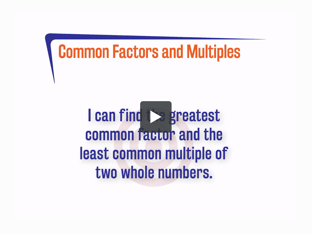 Common Factors and Multiples edgems