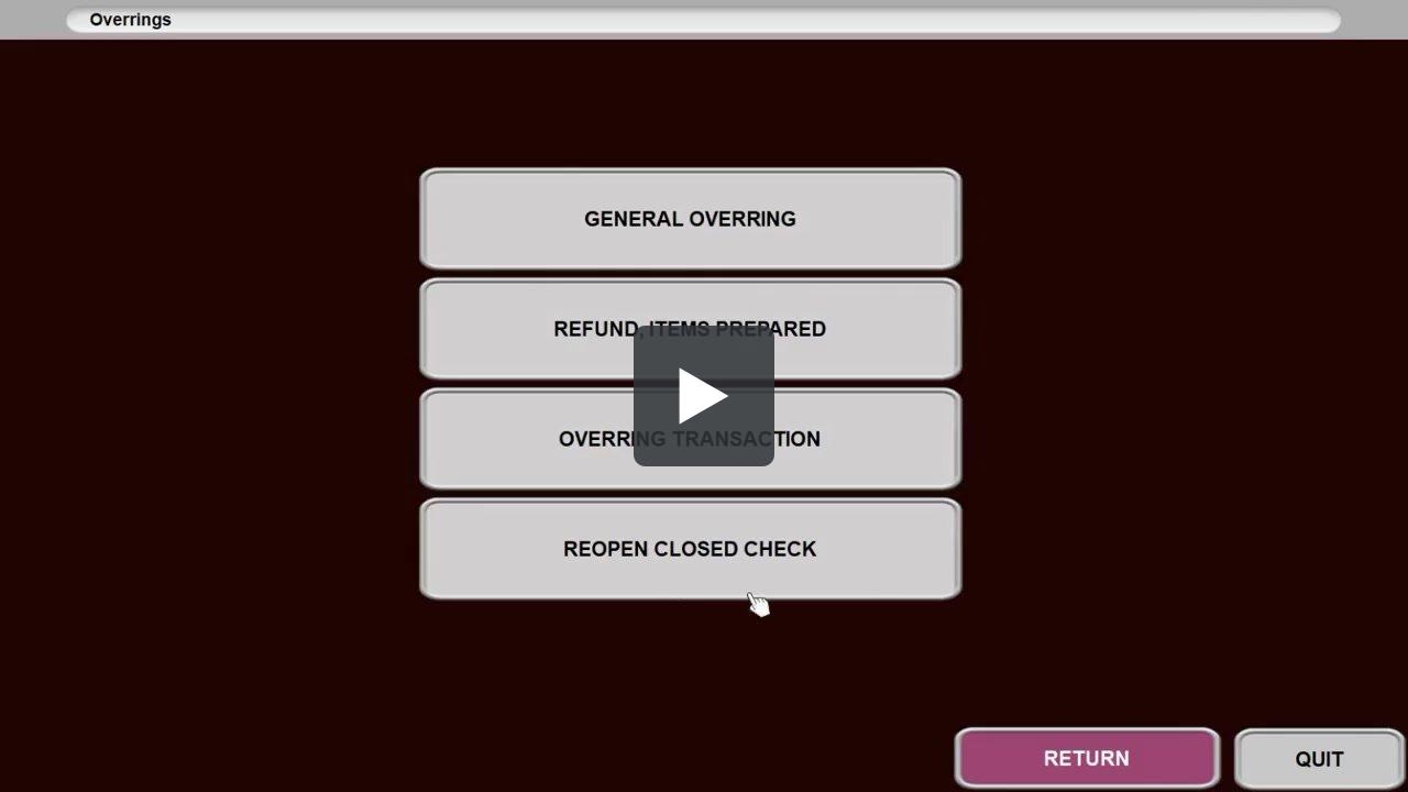 How to Reopen a Closed Check | Video Learning Library