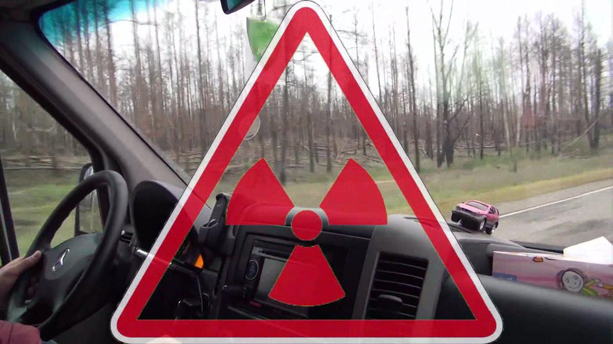 Road through Chernobyl alienation zone