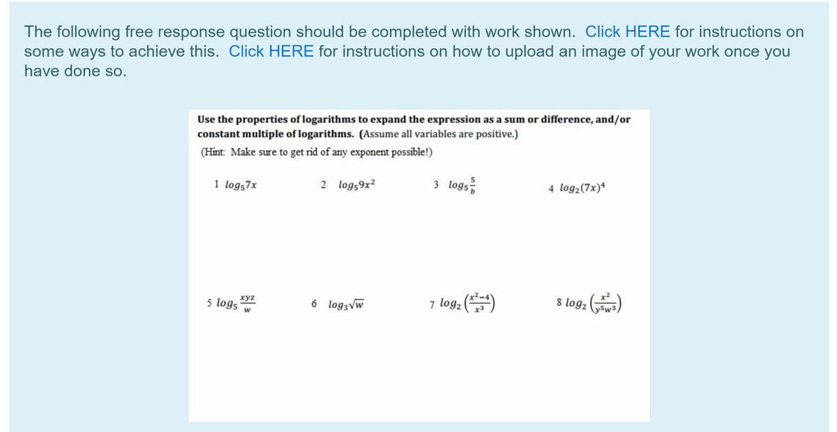 Homework Help Logarithmic Properties #8.mp4