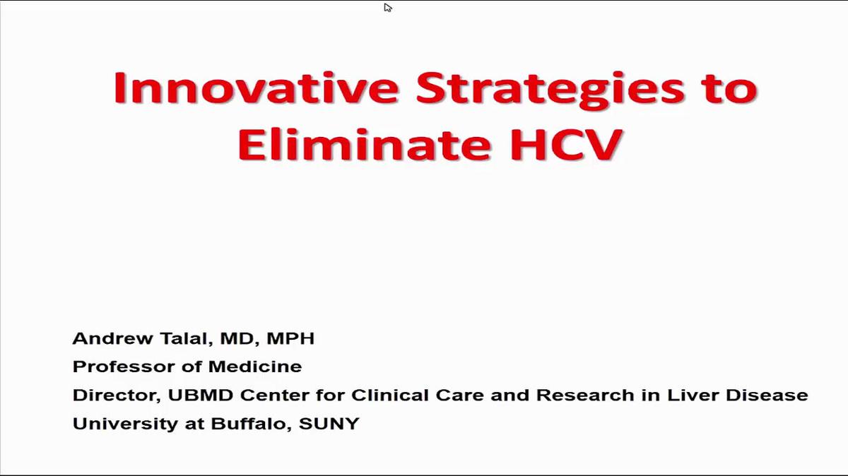 Innovative Strategies to Eliminate HCV