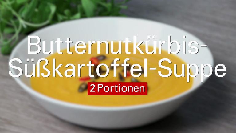 Butternutkürbis Süsskartoffel Suppe mit Chili