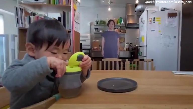 Pappe-Trick hält Babys vom Weinen ab