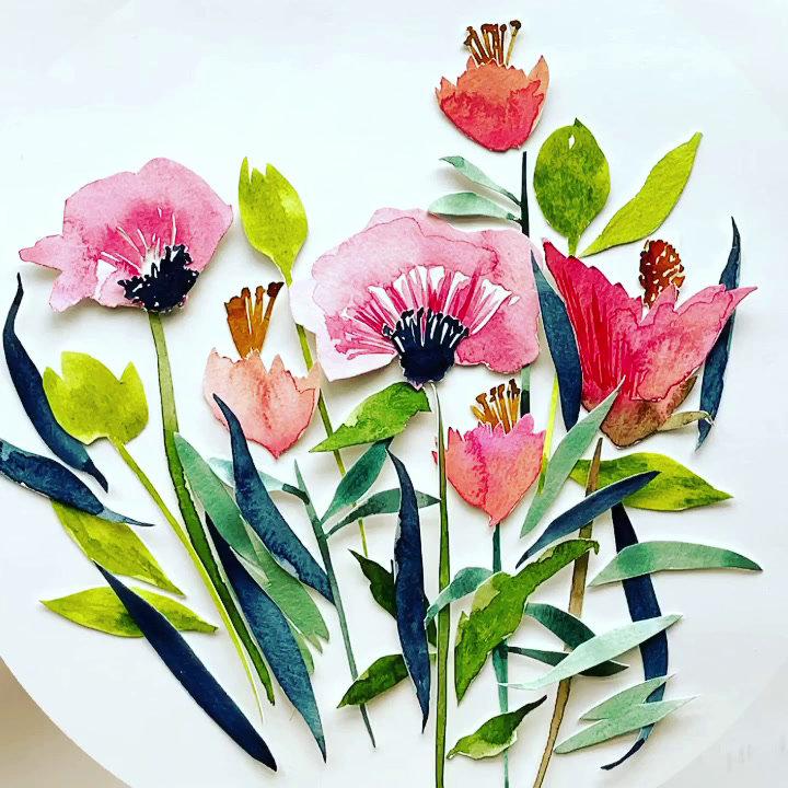 Watercolor Floral Surface Design Demonstration - Kara Aina