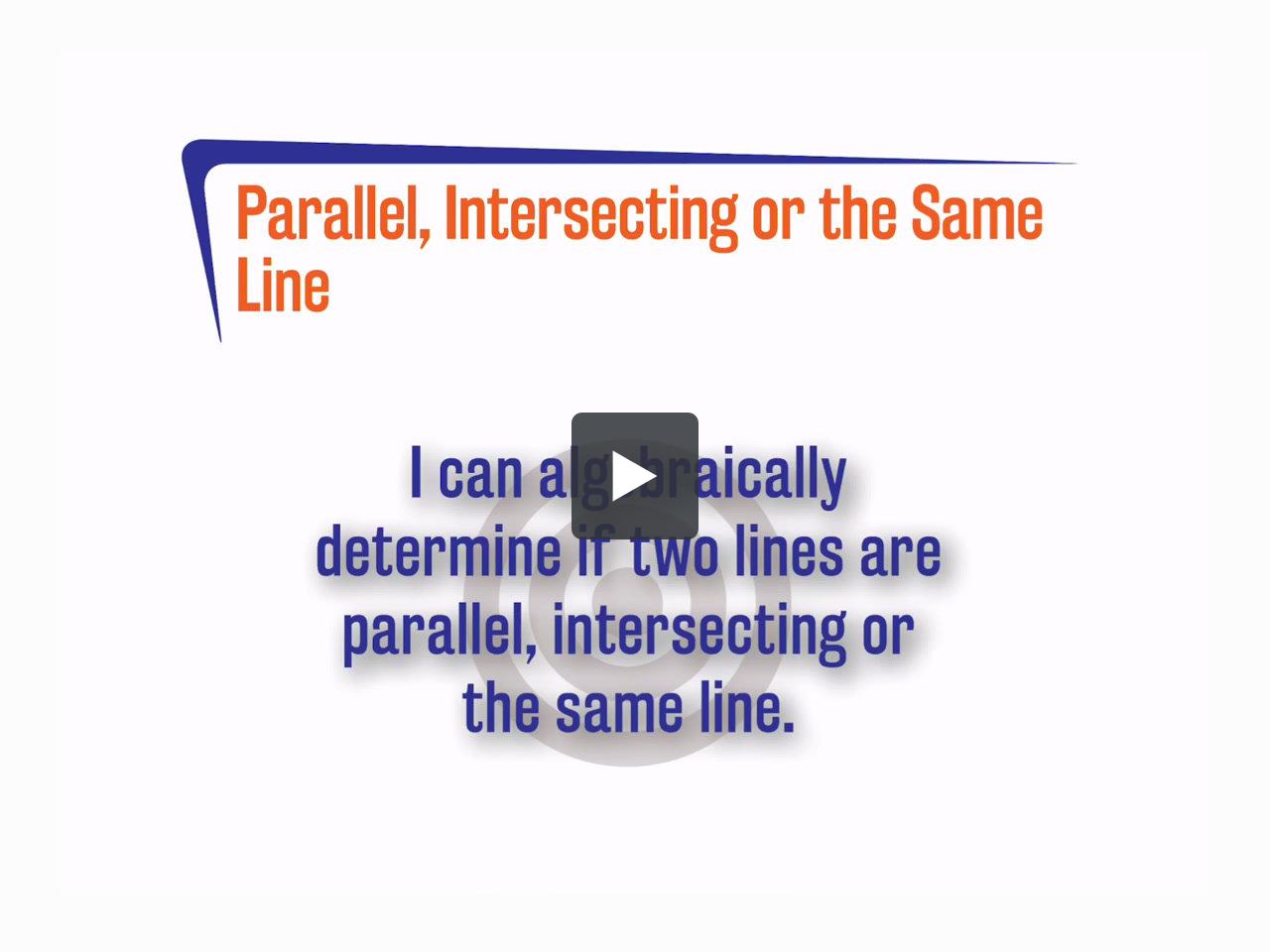 Parallel Intersecting or the Same Line | edgems