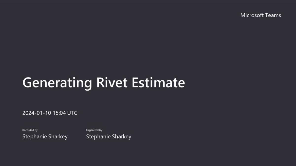 Generating Surgical Estimates, Rivet