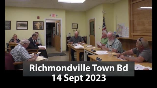 Richmondville Town Bd -- 14 Sept 2023
