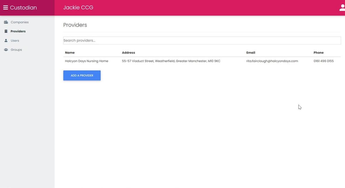 Digital CHC - Provider Contract Management