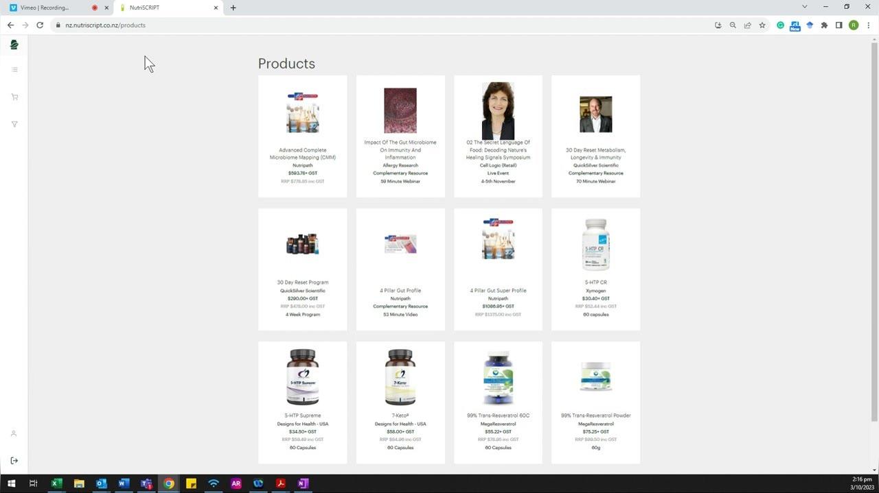 Nutriscript - Using the Search Functions