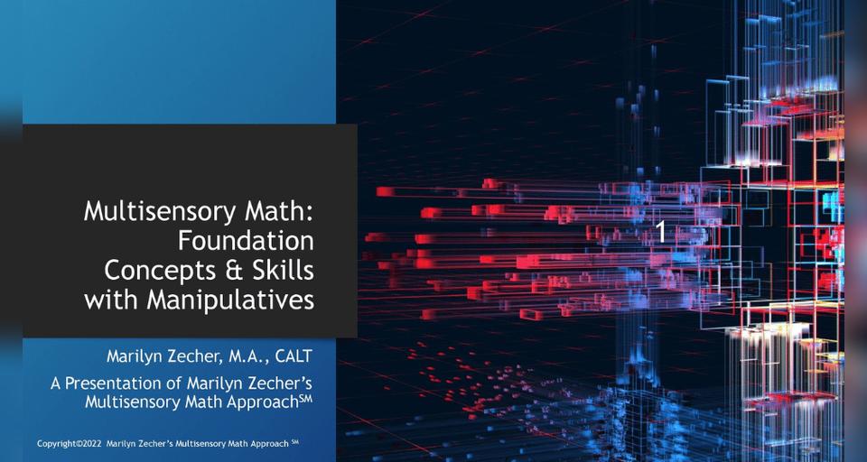 PSA- 2023 Conf- Multisensory Math Foundations Zecher
