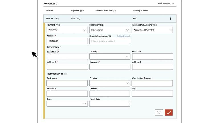 Recipient Setup - International Wire Only