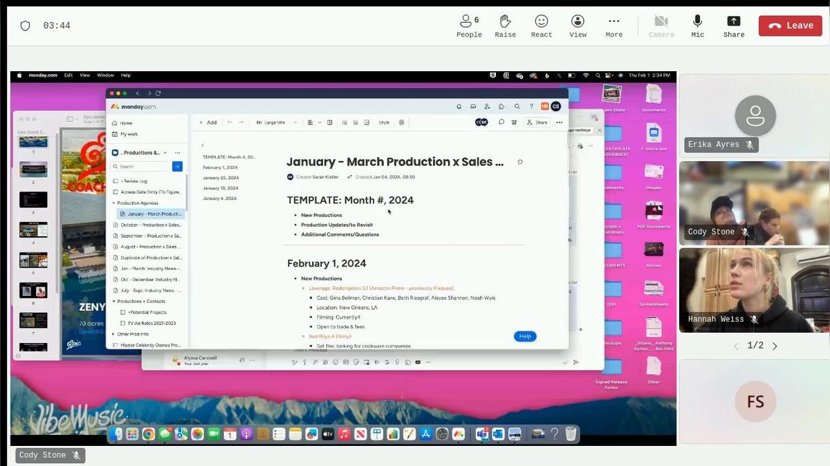 Example Production Meeting 1