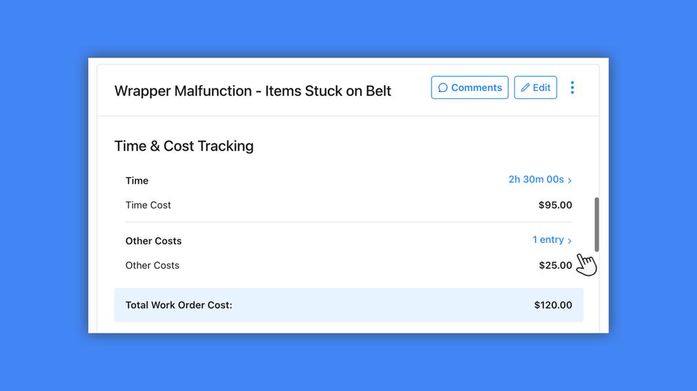 Logging Time and Cost on Work Orders