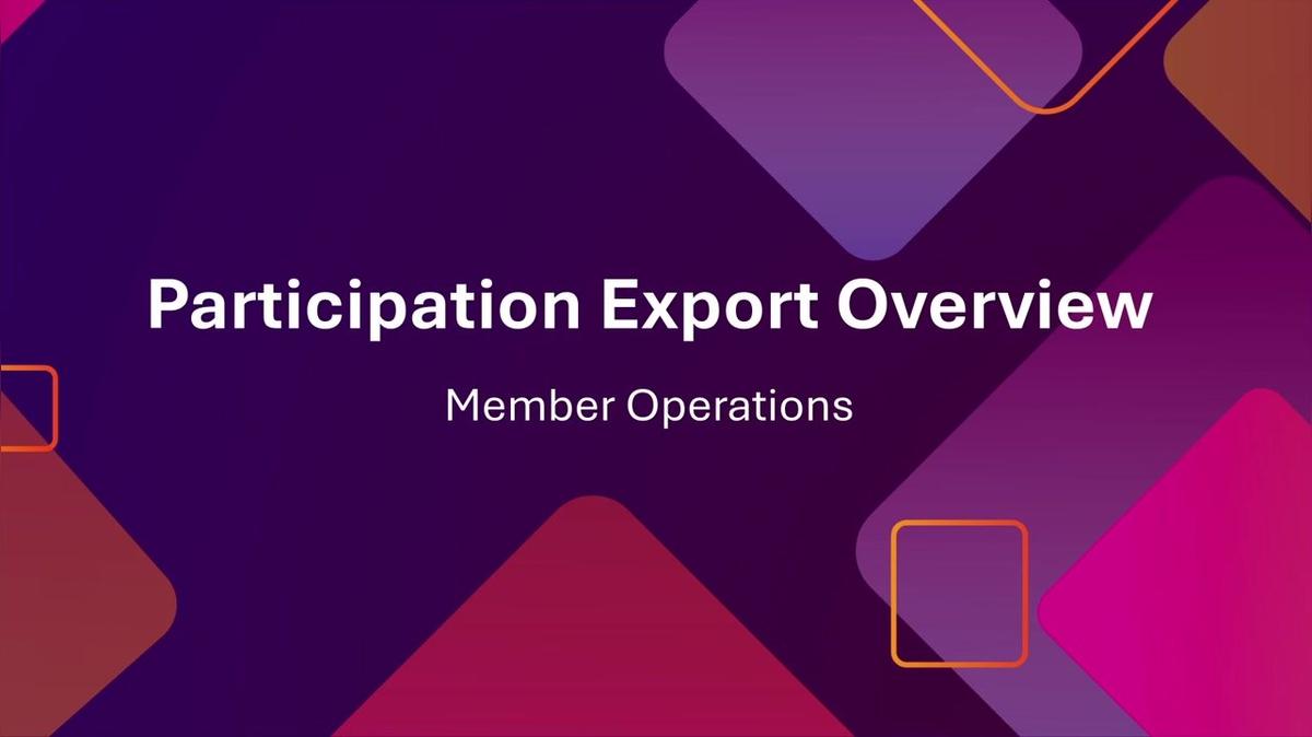 Participation Export Overview