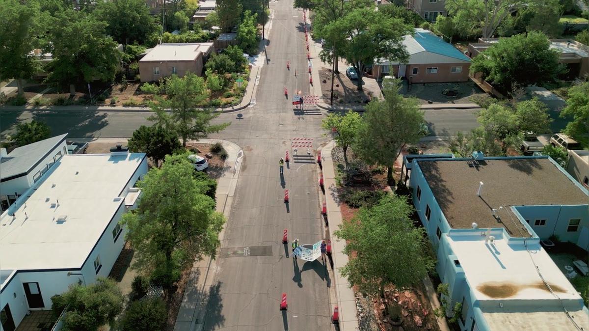 Chalk Mock Up Event (Drone) - Pueblo Alto &amp; Mile Hi Drainage Study Project