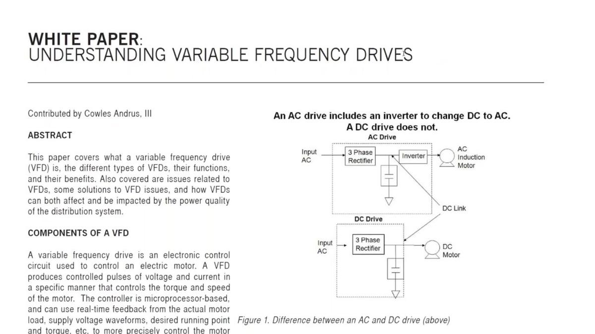 Ask a Pro: Understanding Variable Frequency Drives