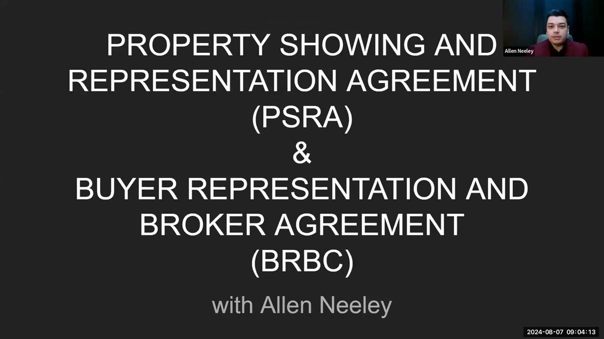 Property Showing & Forms PSRA/BRBC w/Allen Neeley (8-7-24)