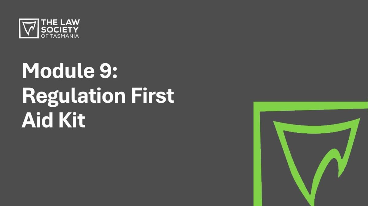 Module 09 - Regulation First Aid Kit