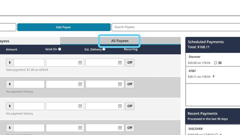 Bill Pay Dashboard