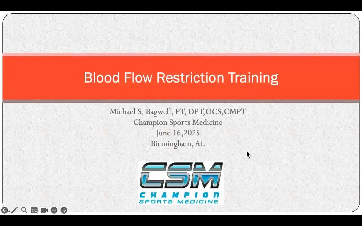 Blood Flow Restriction Training