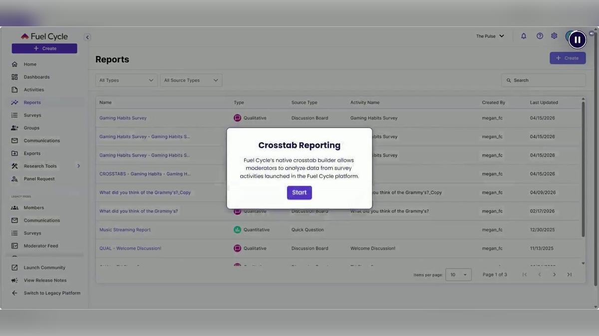 Crosstab Reporting