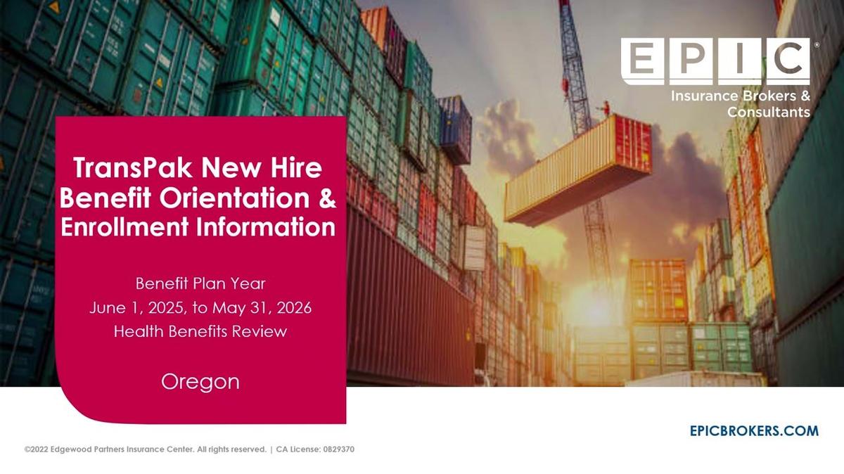 TransPak 2025-2026 New Hire Benefits Orientation - Oregon