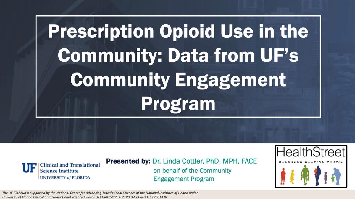 Prescription Pain Medication Use in the Community