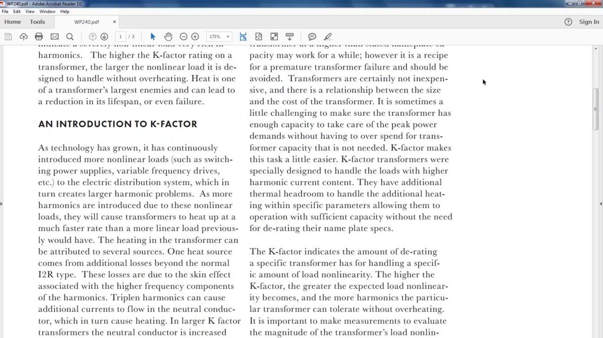 Preview Video: Power Transformer K-factor