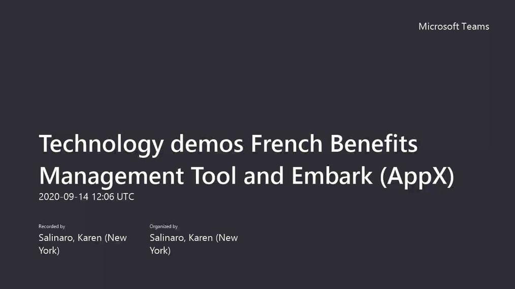 France/AppX technology demos