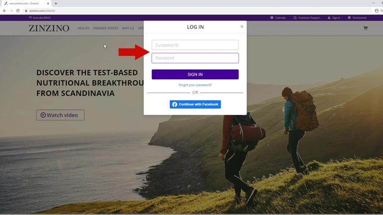 2. How to log into your Zinzino account