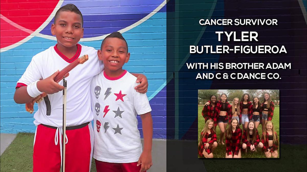 Childhood Cancer Survivor Tyler Butler-Figueroa performs with Adam and C&C Dance Co.