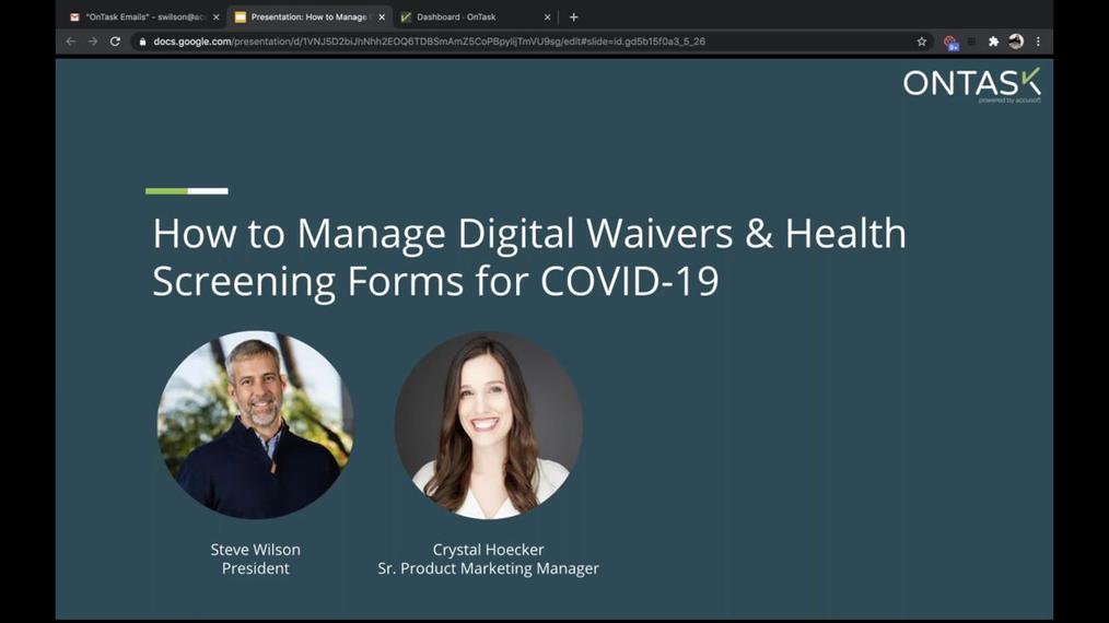 OnDemand Webinar | How to Manage Digital Waivers & Health Screening Forms