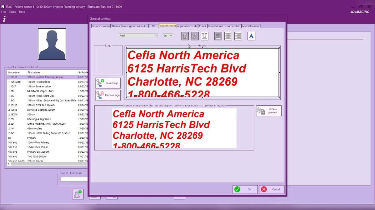 iRYS 11 Reports - Template Header Setup
