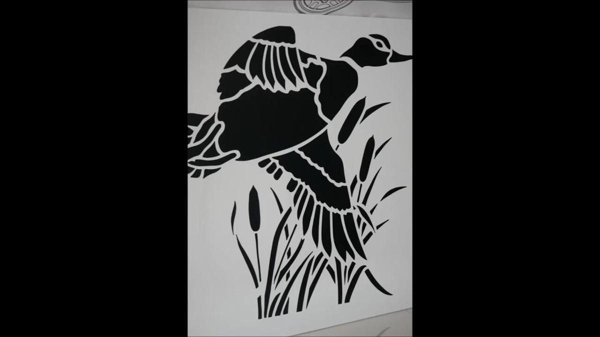 stencil of a duck profile