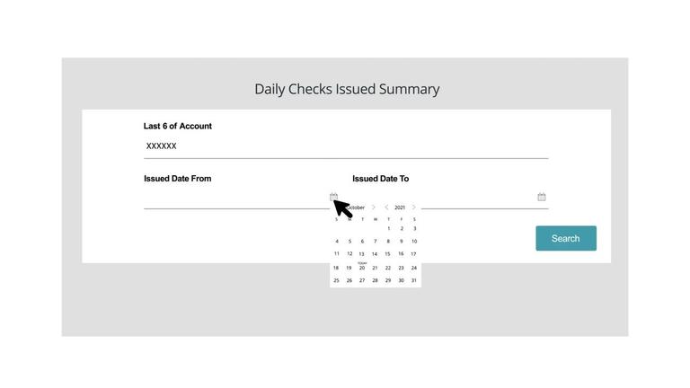 Transaction Reports for Daily Check Issued Summary