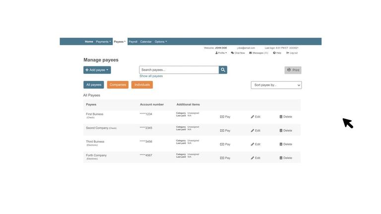BPIPB05 - Managing Payees