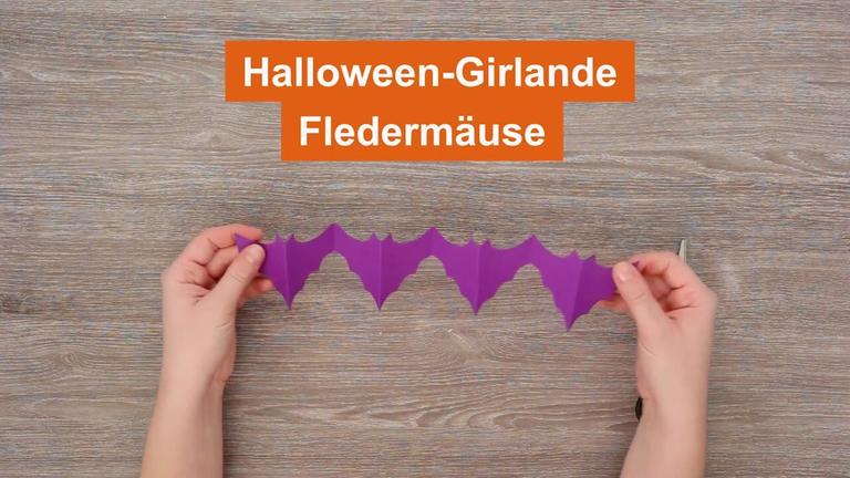 Halloweengirlanden basteln - Fledermaus