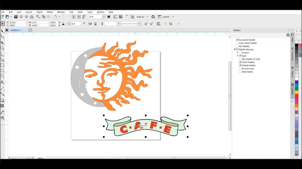 going to trace out 3 images and design a colorfull sign