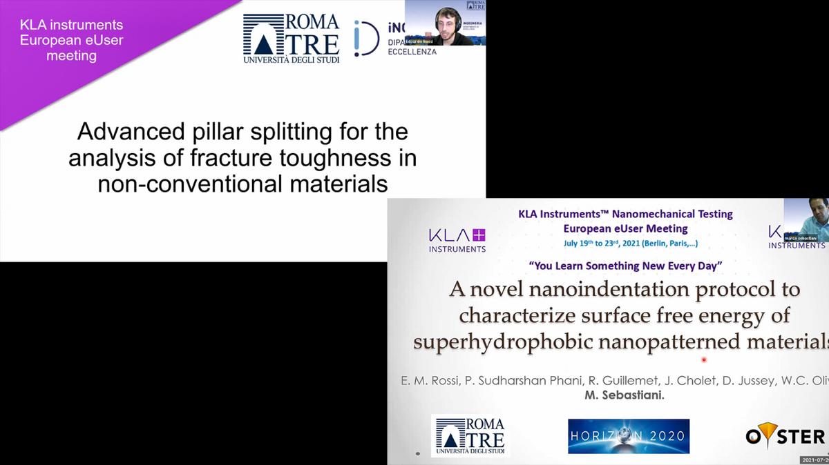 Pillar Splitting and Fracture Toughness AND Surface Free Energy of Superhydrophobic Nanopatterned Materials
