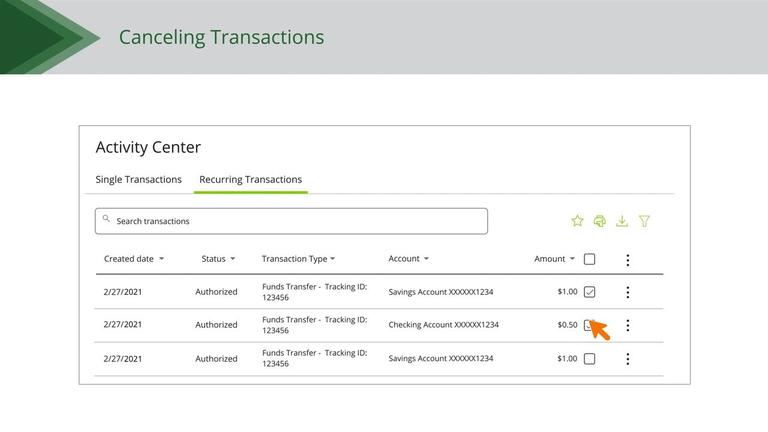 Cancelling Individual Transactions