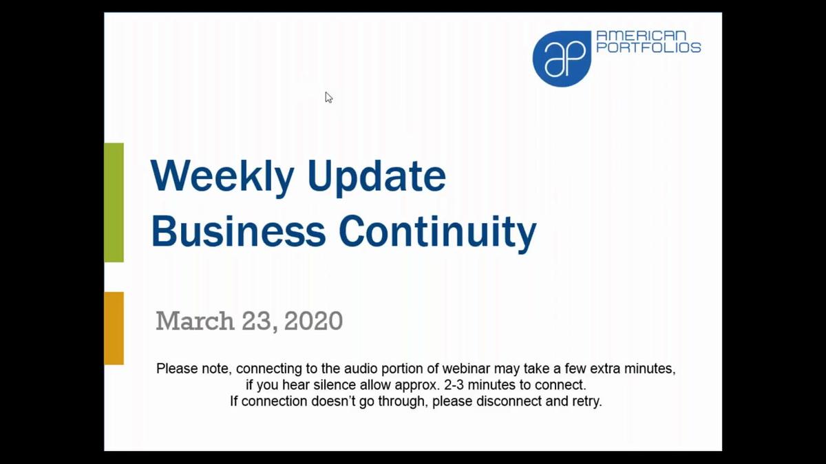 American Portfolios Weekly Business Continuity Webinar